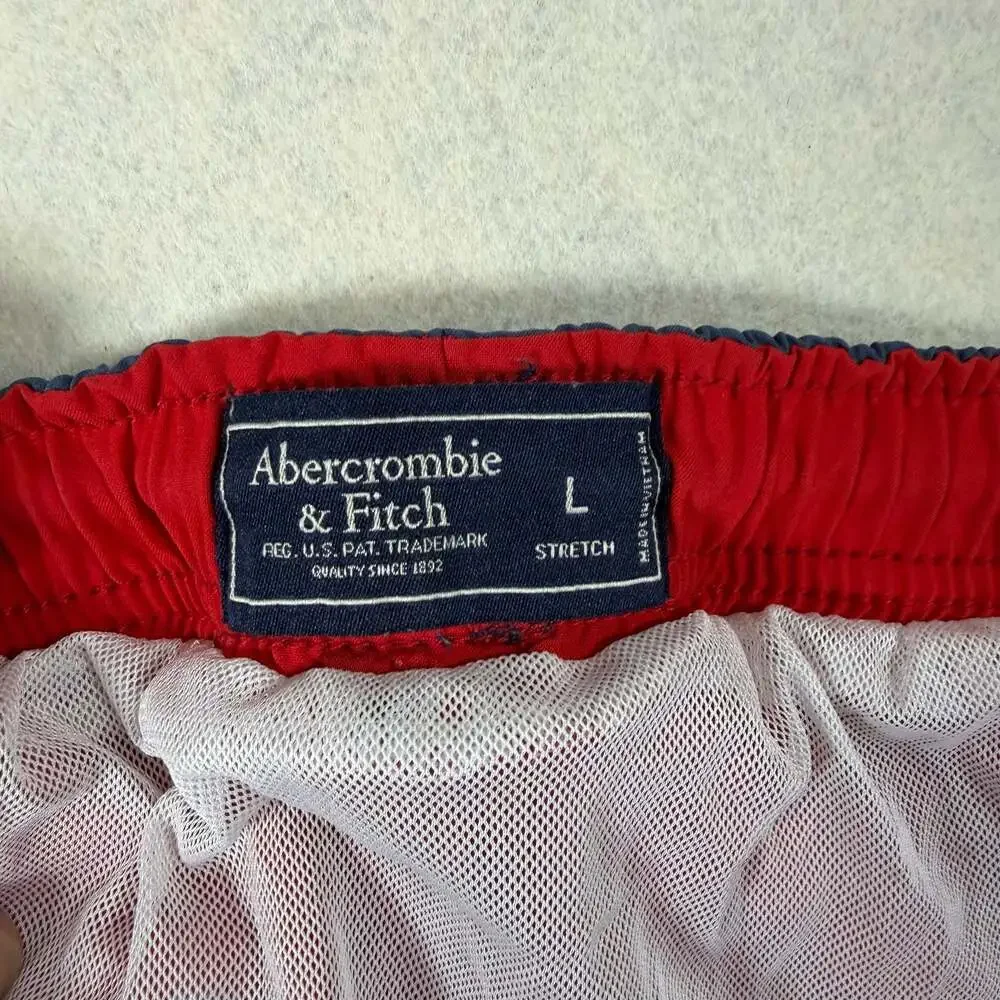 Abercrombie & Fitch Trunks Mens Size L Red Stretch Swim Shorts